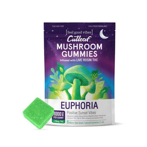 Cutleaf Euphoria Mushroom Gummies Melon Dew Gelato