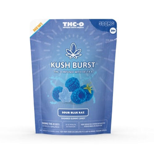 Kush Burst THC-O Gummies Sour Blue Raz