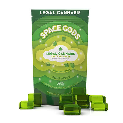 Space God Delta 9 Gummies Sour Apple