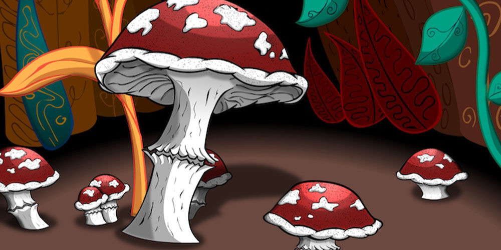 Cartoon Amanita Mushrooms