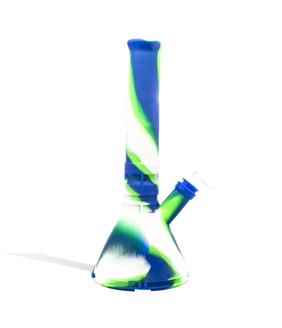 13 inch Silicone Beaker Water Pipe with Stash Container glass water pipe bong on white background
