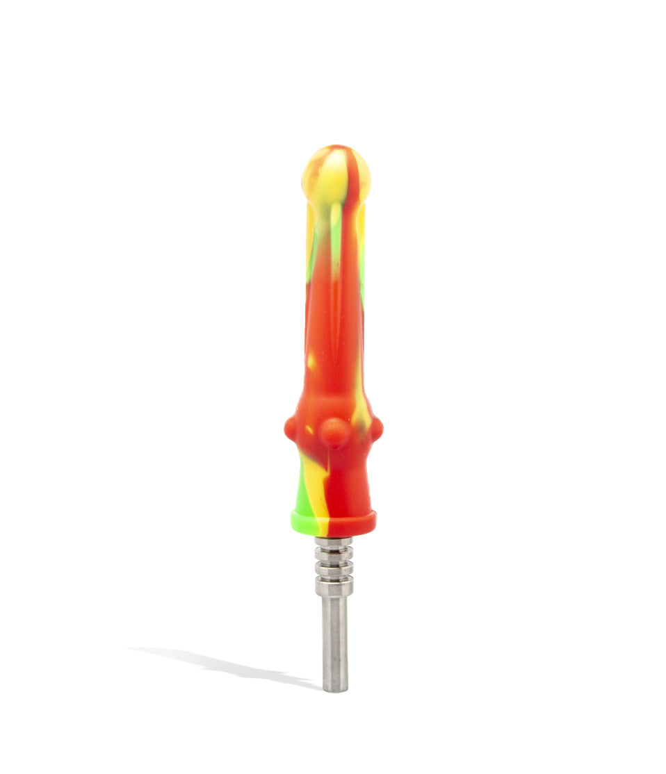 14mm Silicone Nectar Straw with Titanium Tip nectar collector concentrate on white background