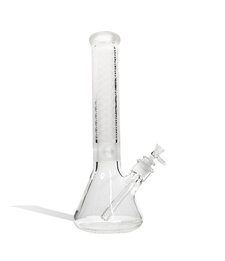 15 inch Premium Etched Beaker Water Pipe glass water pipe bong on white background