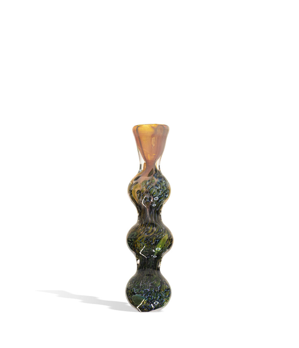 3 inch 3 Ball Design Chillum glass chillum one hitter on white background