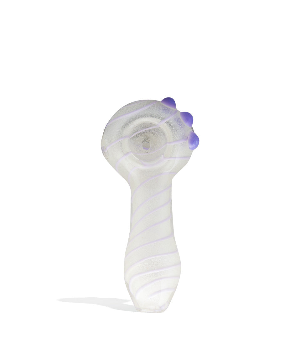 3 inch Glow in the Dark Hand Pipe with Colored Spiral glass hand pipe on white background