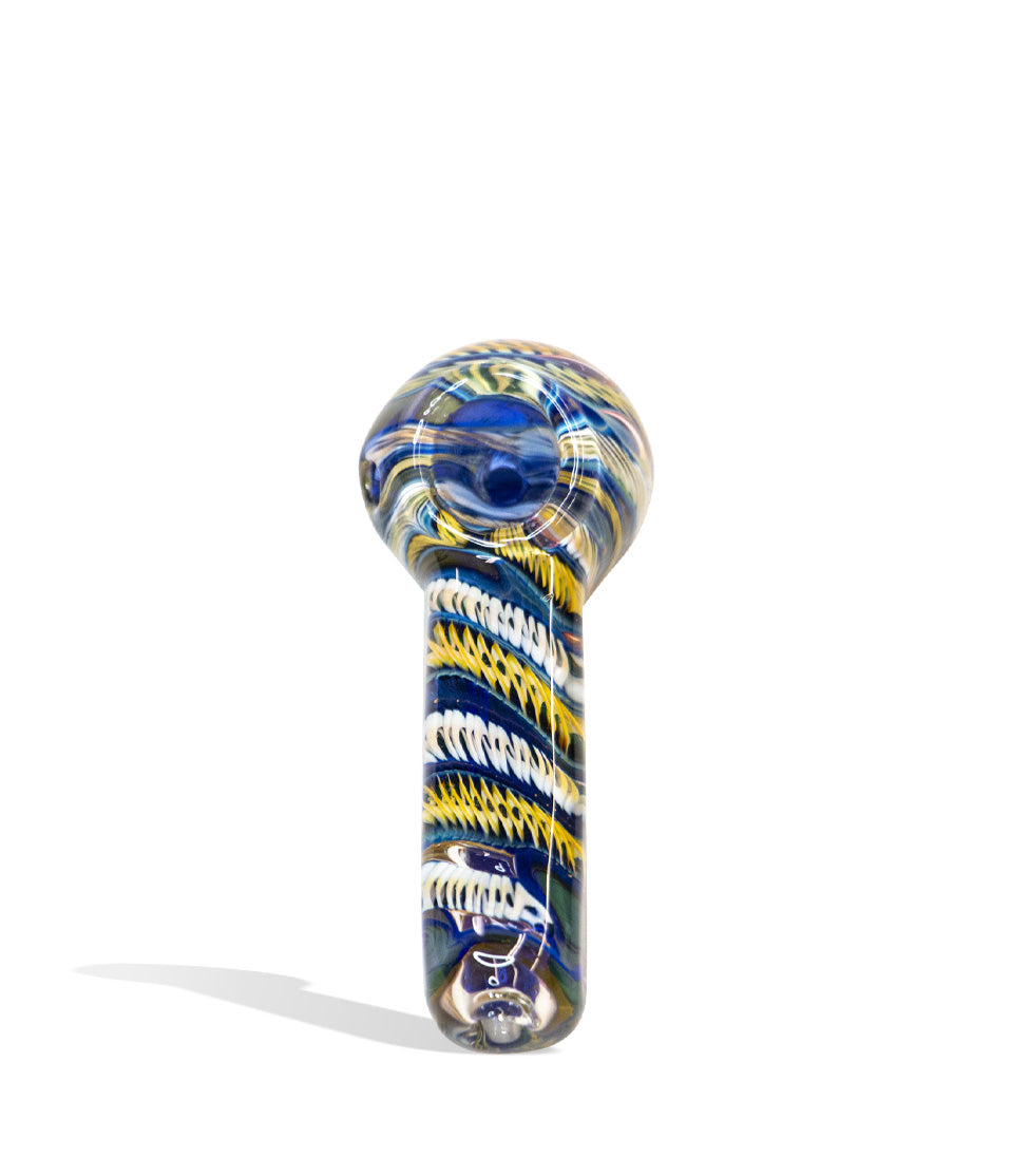 4 Inch Double Glass Flat Sided Hand Pipe glass hand pipe on white background
