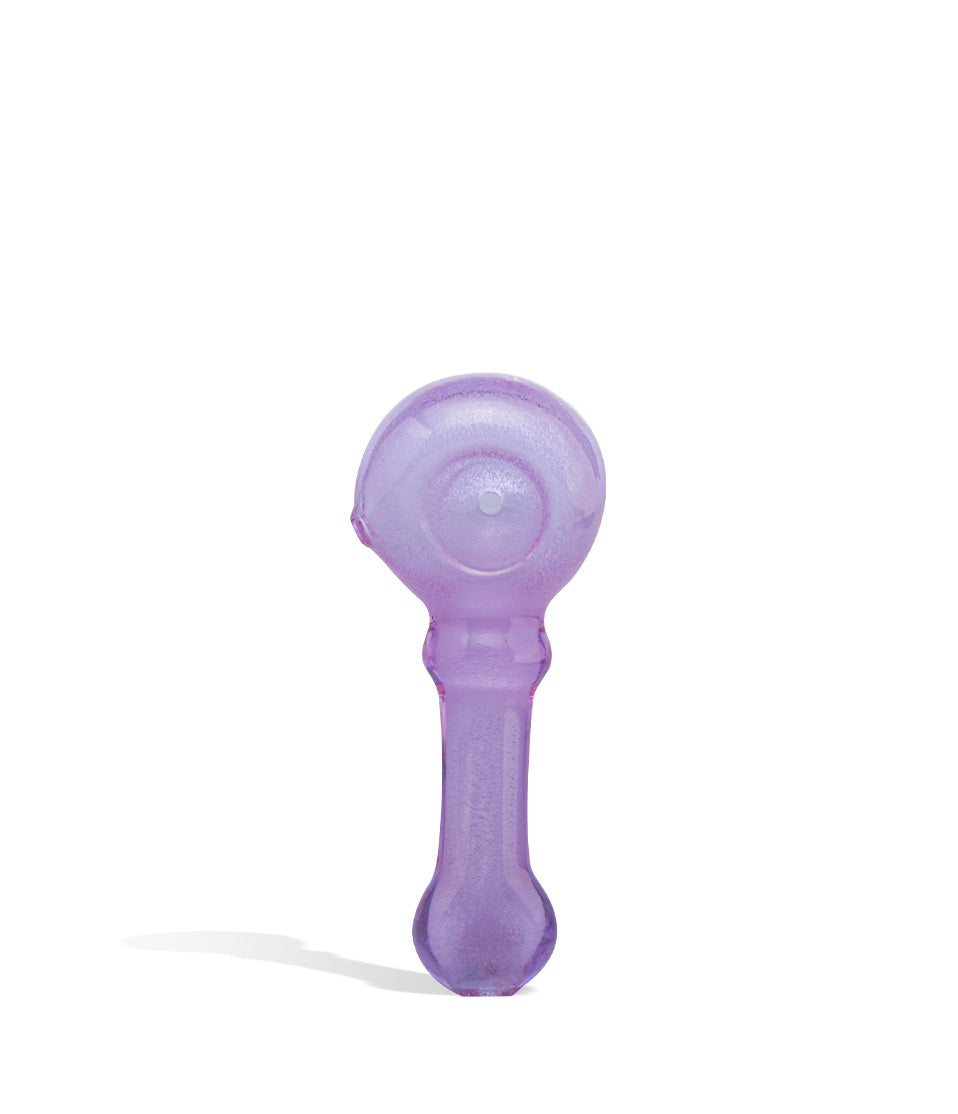 4 inch Glow in the Dark Hand Pipe with Flat Mouthpiece glass hand pipe on white background