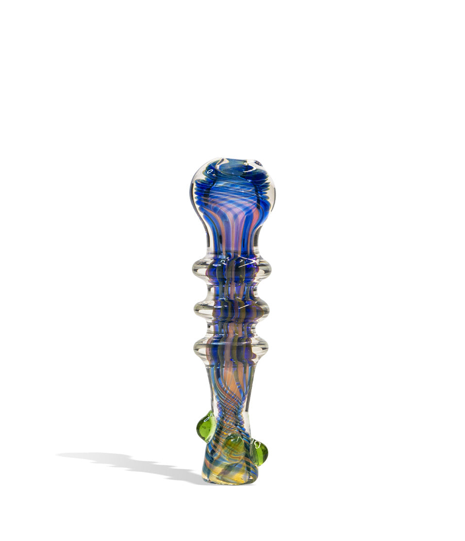 4 inch Gold Fumed Hand Pipe with Slime Knobs glass hand pipe on white background