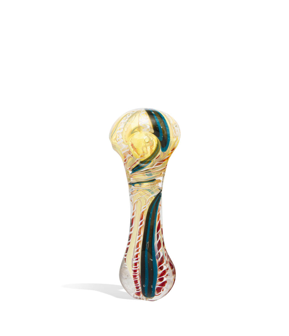 4 inch Hand Pipe Mixed Colors glass hand pipe on white background