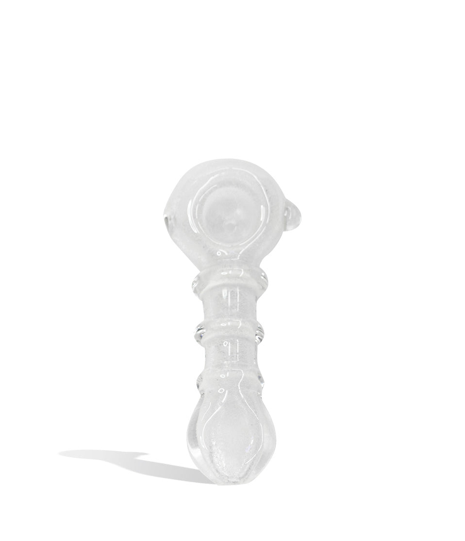 4 inch Maria Ring Glow in the Dark Hand Pipe glass hand pipe on white background