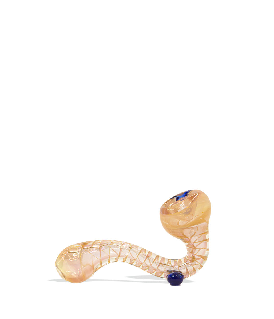 4 Inch Mini Golden Sherlock glass hand pipe on white background