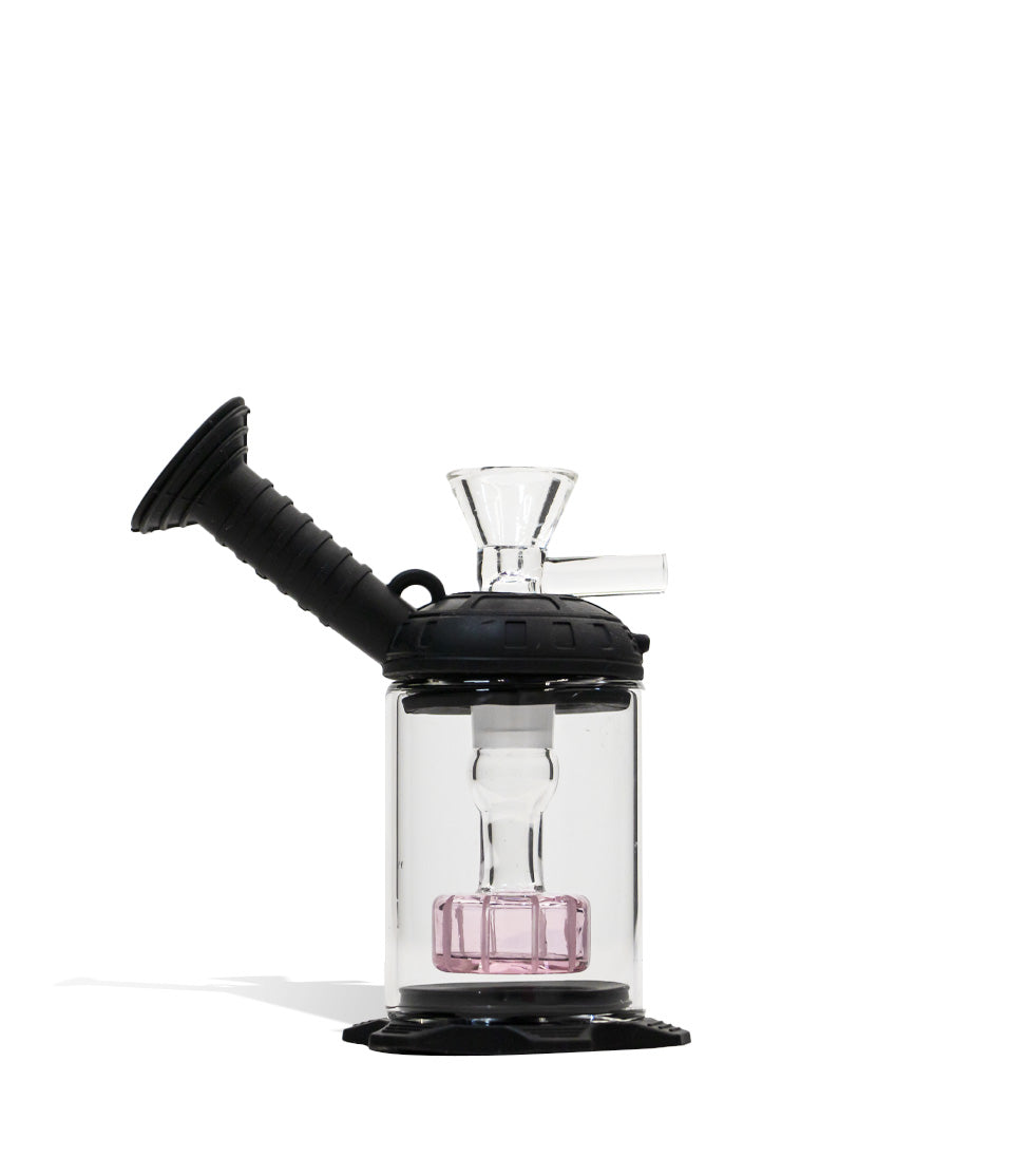 4 inch Silicone Oil Rig with Glass Perc glass dab rig concentrate pipe on white background