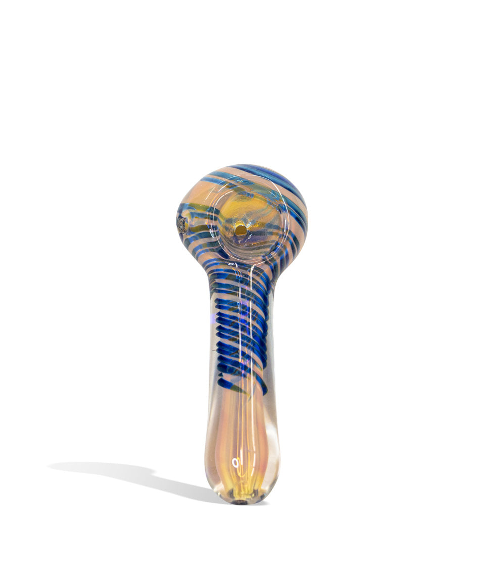 4 inch Silver and Gold Fumed Hand Pipe glass hand pipe on white background