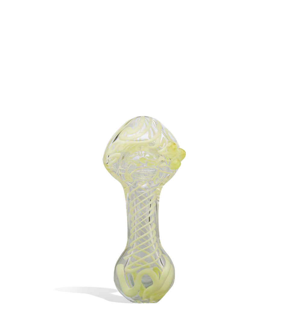 4 inch Spoon Pipe with Flat Mouthpiece glass hand pipe on white background