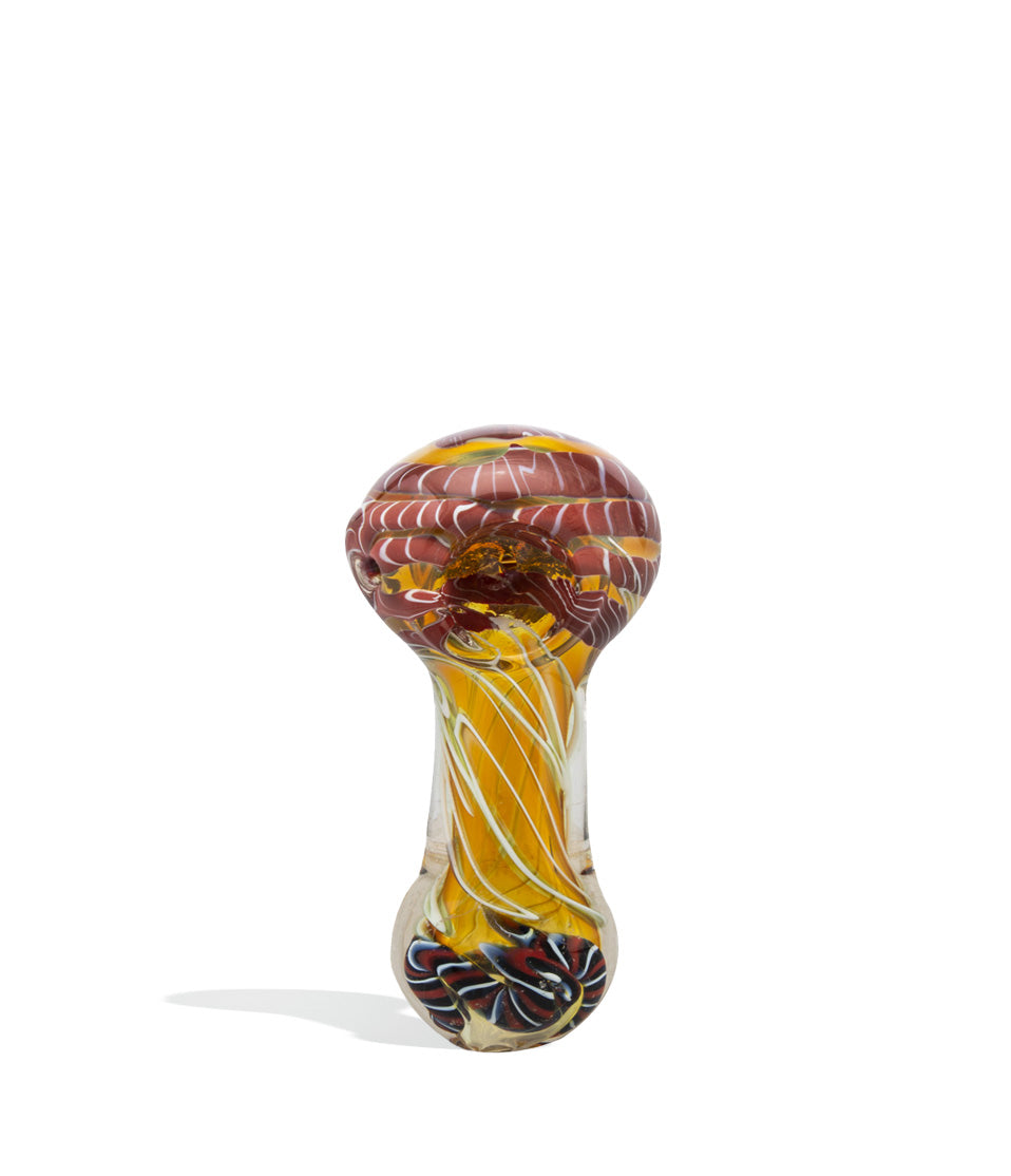 4 inch Thick Hand Pipe with Assorted Colors glass hand pipe on white background