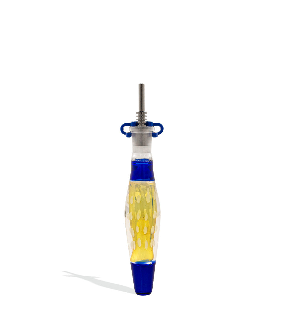 5 inch Boro Glass Lava Lamp Nectar Straw with 10mm Titanium Tip nectar collector concentrate on white background