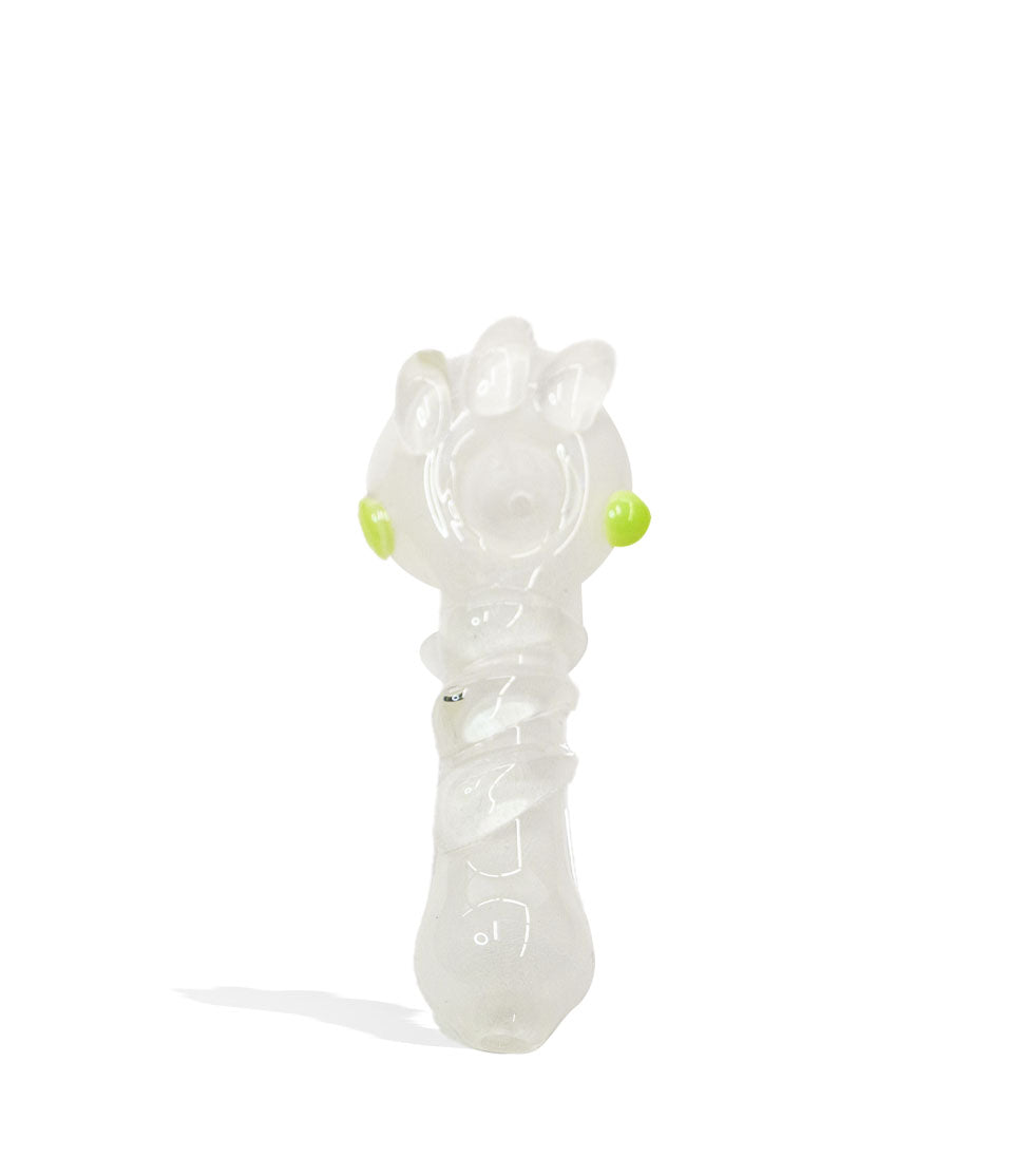 5 inch Heavy Glow in the Dark Hand Pipe glass hand pipe on white background
