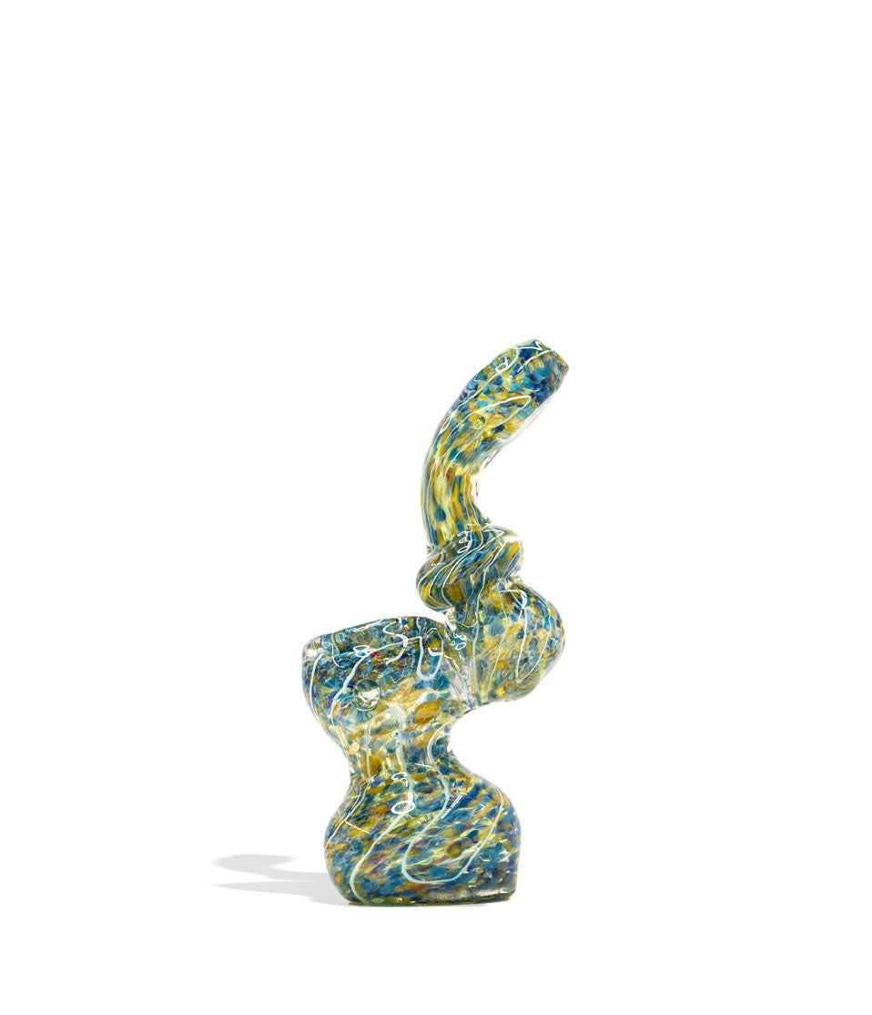 5 inch Mini Multi Colored Bubbler glass bubbler pipe on white background