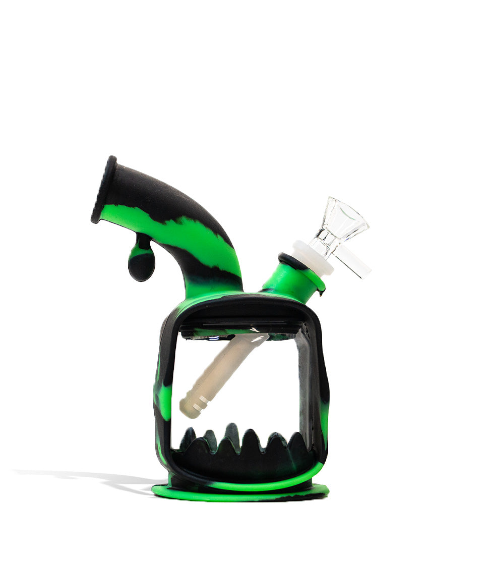 6 Inch Kettle Silicone Water Pipe with Silicone Downstem and Glass Chamber glass water pipe bong on white background