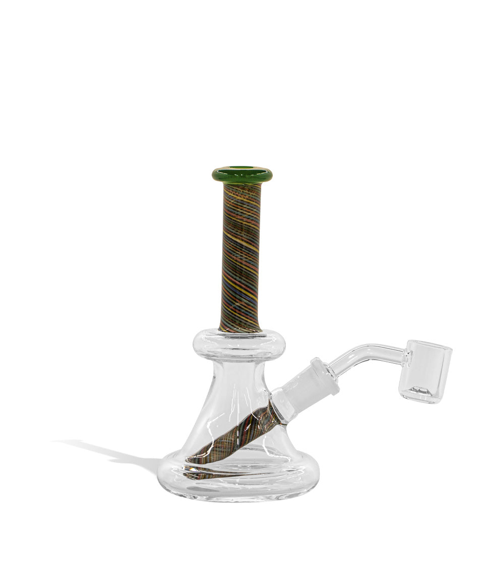 6 inch Colored Striped Water Pipe with built in 14mm Downstem glass water pipe bong on white background