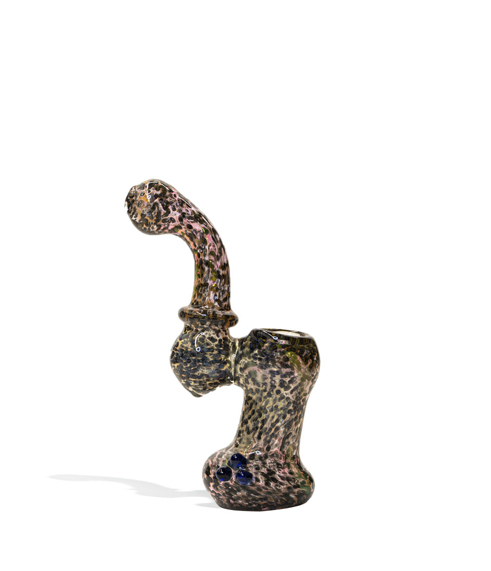 6 inch Fritted Colored Medium Size Bubbler glass bubbler pipe on white background