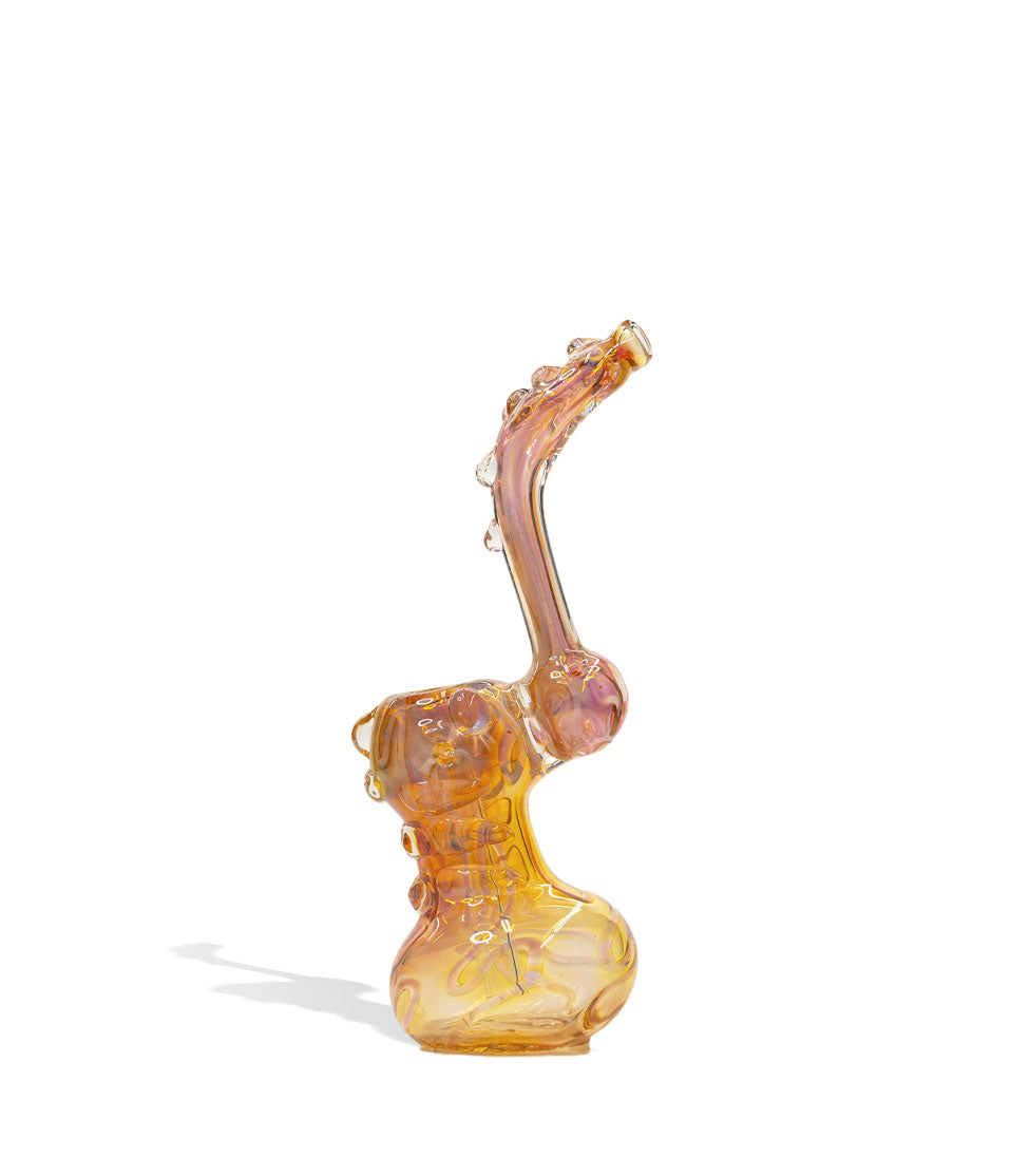 6 inch Gold and Marble Bubbler glass bubbler pipe on white background