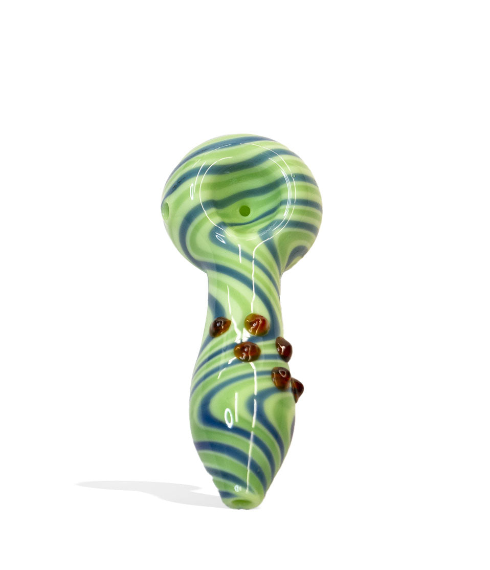 6 inch Milky Tubed Hand Pipe with Wig Wag Design glass hand pipe on white background