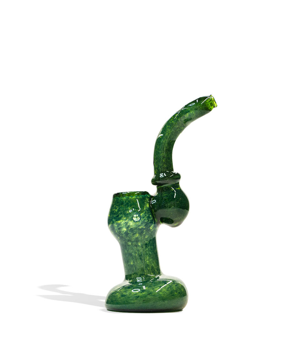 6 inch Premium Green Bubbler glass bubbler pipe on white background