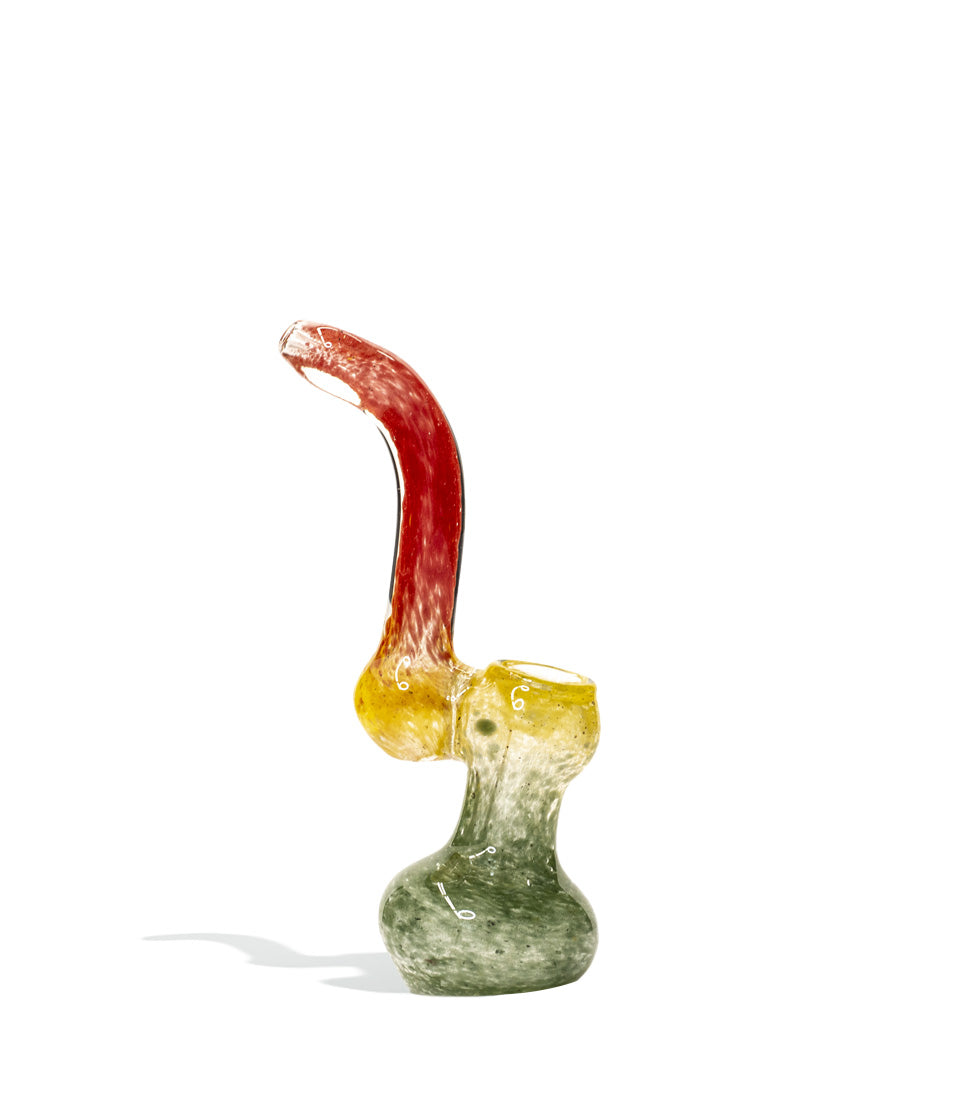 6 Inch Rasta Fritted Bubbler glass hand pipe on white background