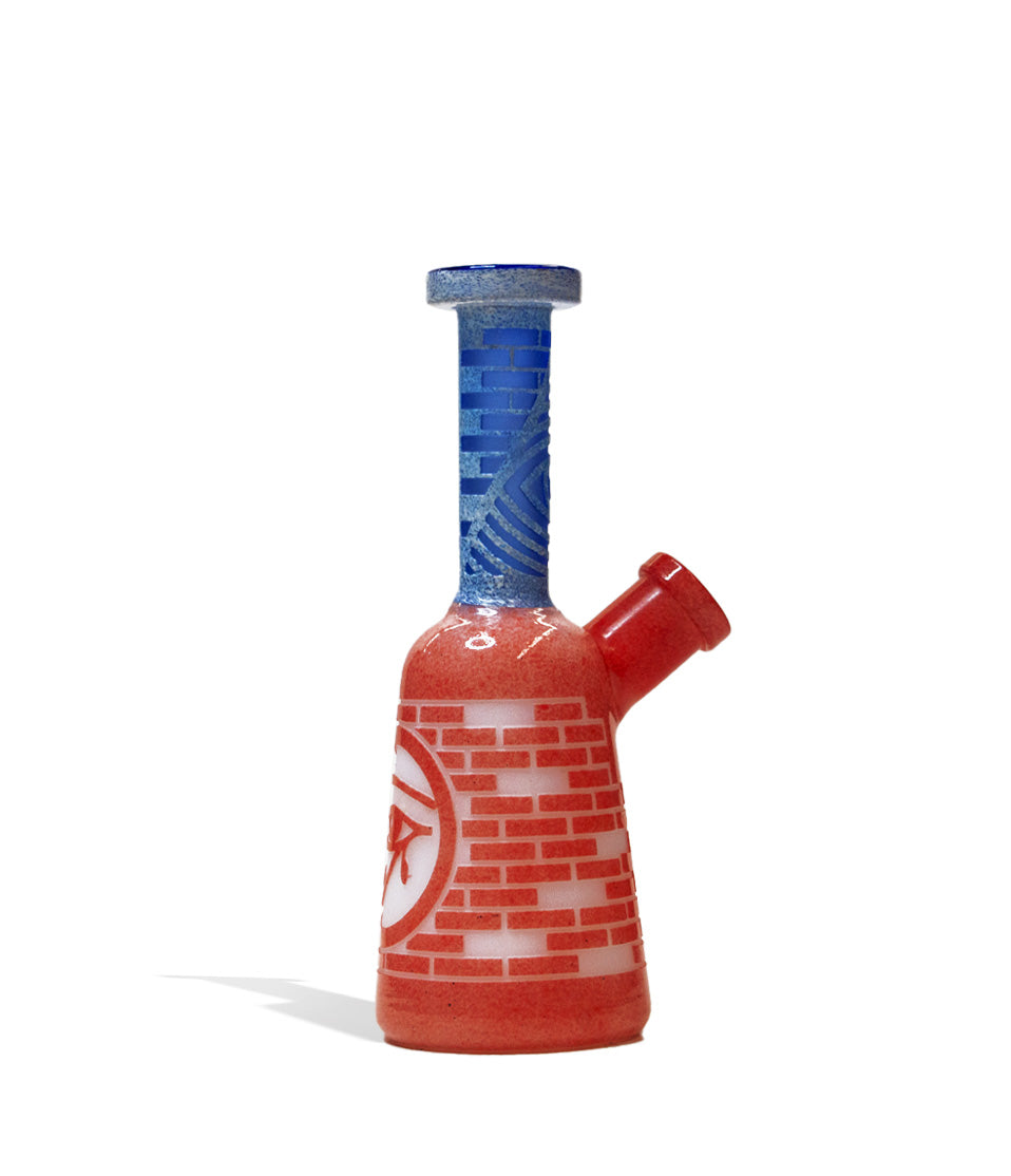 7 inch Dual Colored Etched Banger Hanger glass water pipe bong on white background