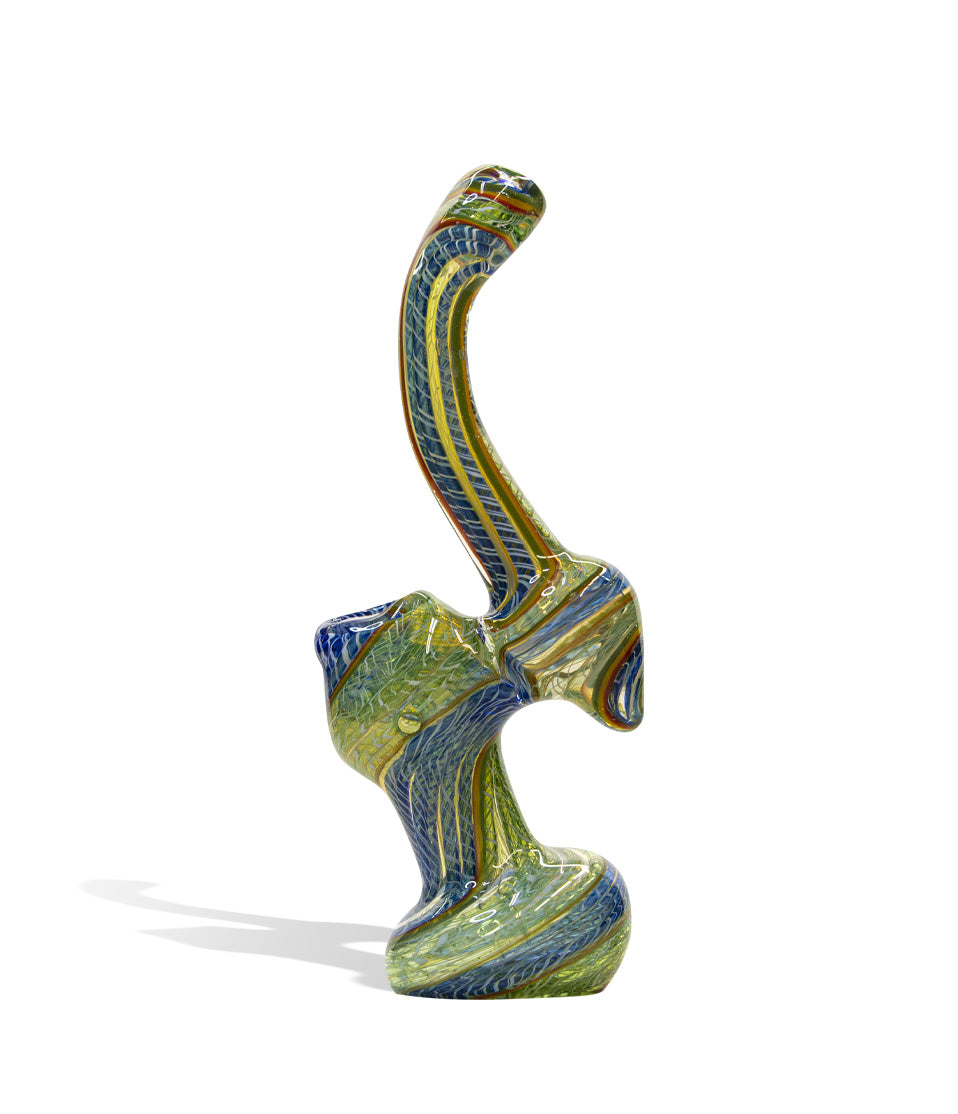 7 inch Twisted Art Design Bubbler glass bubbler pipe on white background