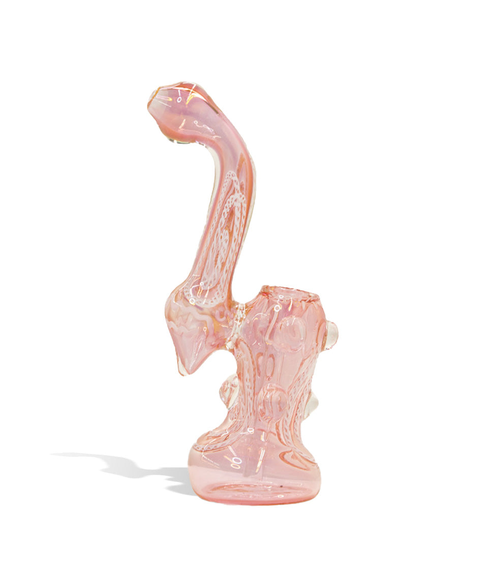 8 Inch Bubbler glass hand pipe on white background