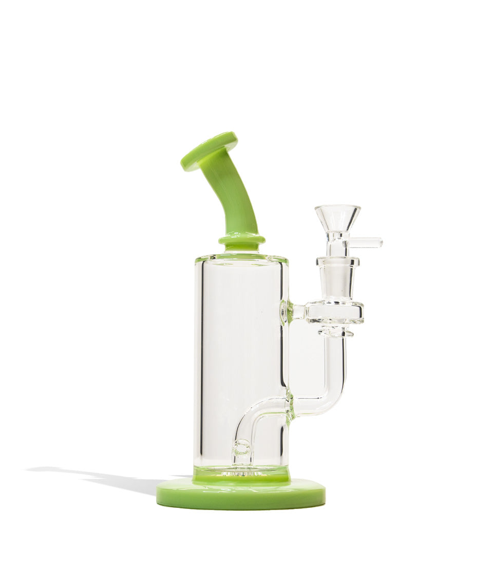 8 Inch Mini Rig with Colored Mouthpiece and Base glass dab rig concentrate pipe on white background
