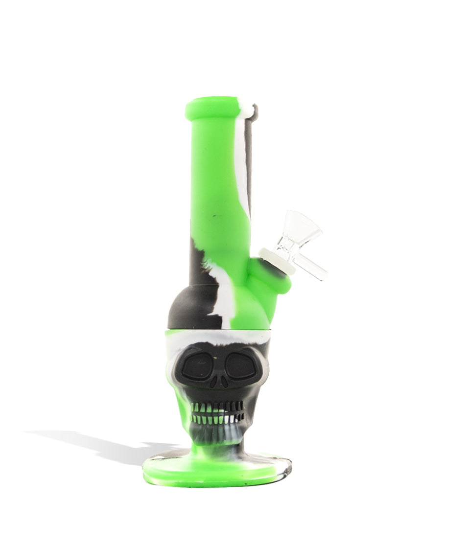 8 inch Skull Design Silicone Water Pipe glass water pipe bong on white background