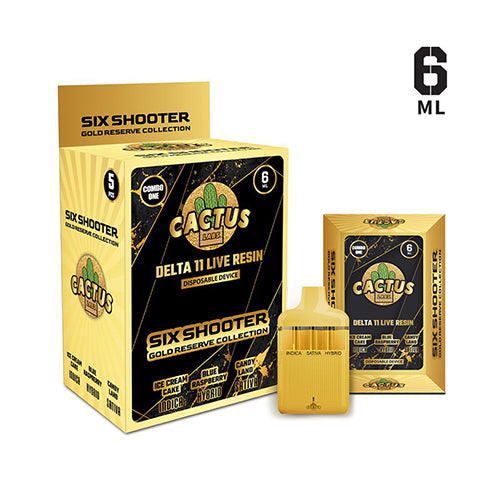 Cactus Labs Six Shooter Gold D11 Live Resin Vape | 6 Grams Cactus Labs Six Shooter Gold D11 Live Resin Vape | 6 Grams