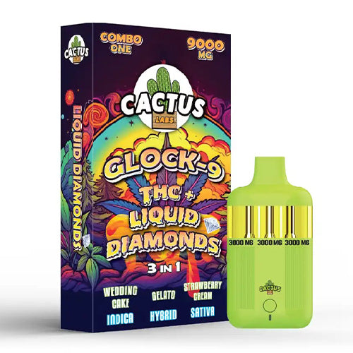 Cactus Labs Glock-9 THC + Liquid Diamonds Disposable Vape | 9 Grams Cactus Labs Glock-9 THC + Liquid Diamonds Disposable Vape | 9 Grams