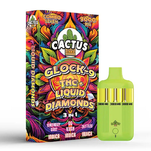 Cactus Labs Glock-9 THC + Liquid Diamonds Disposable Vape | 9 Grams Cactus Labs Glock-9 THC + Liquid Diamonds Disposable Vape | 9 Grams