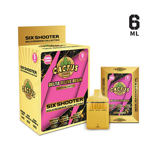 Cactus Labs Six Shooter Gold D11 Live Resin Vape | 6 Grams Cactus Labs Six Shooter Gold D11 Live Resin Vape | 6 Grams