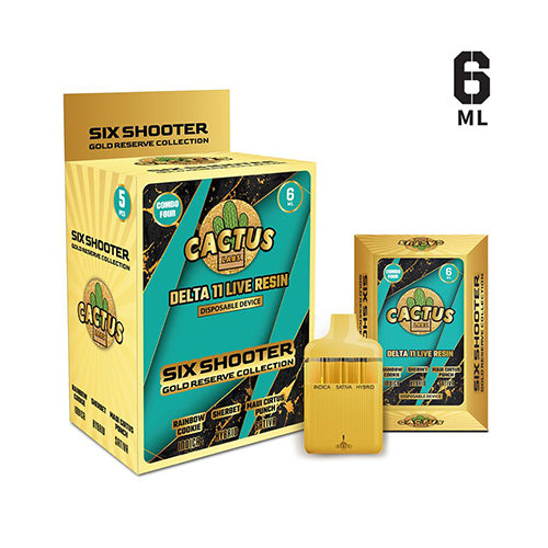 Cactus Labs Six Shooter Gold D11 Live Resin Vape | 6 Grams Cactus Labs Six Shooter Gold D11 Live Resin Vape | 6 Grams