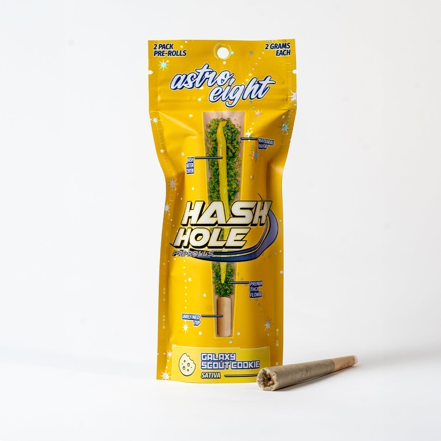 Astro Eight THC-A Hash Hole Pre-Rolls - Galaxy Scout Cookie