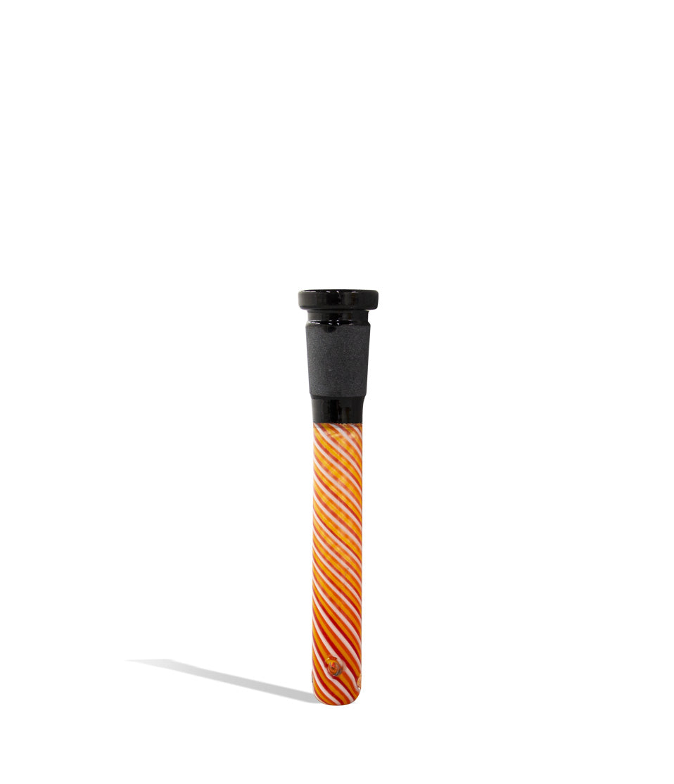 3.5 inch 14mm Downstem with Chromatic Swirl Design glass accessory on white background