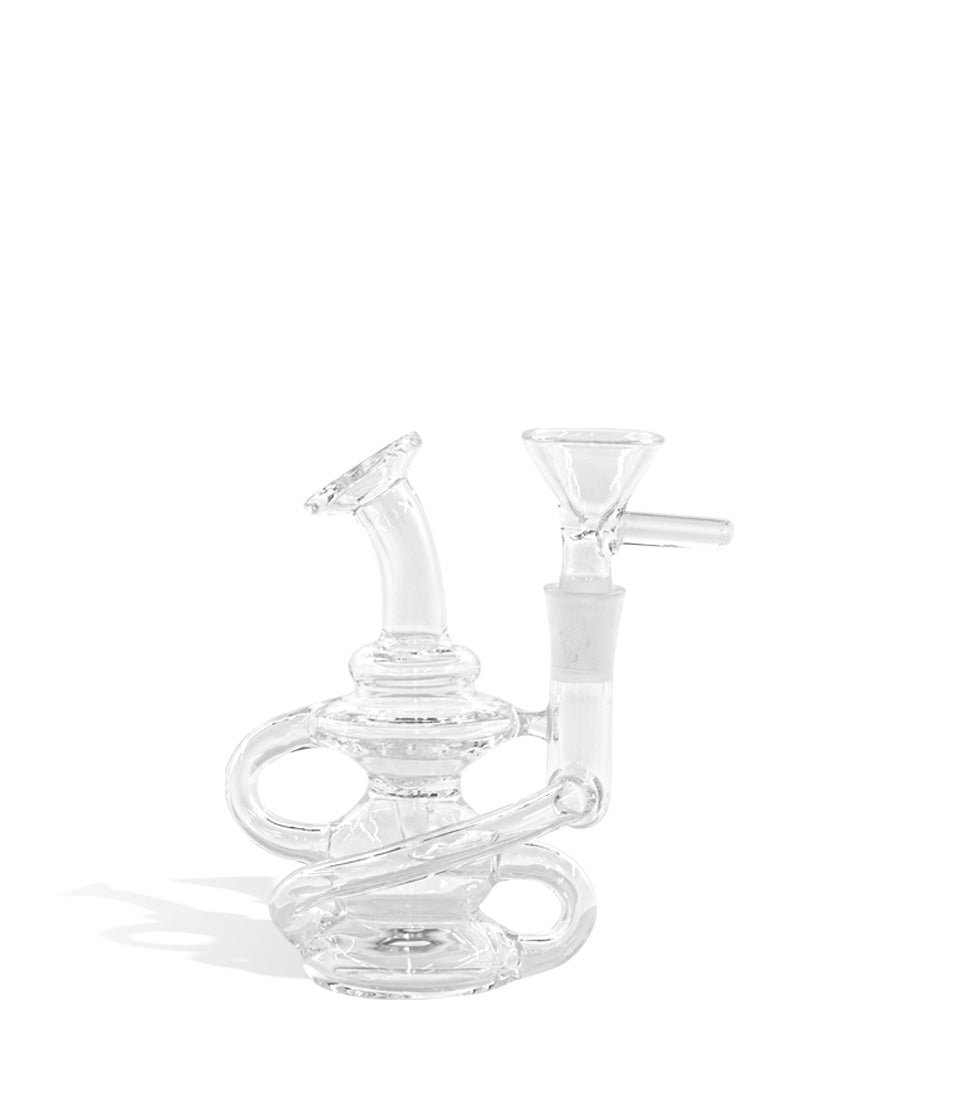 4 inch Mini Recycler Water Pipe with 10mm Bowl glass water pipe bong on white background