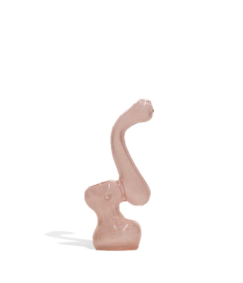 Glow in the Dark Purple Mini Bubbler glass bubbler pipe on white background