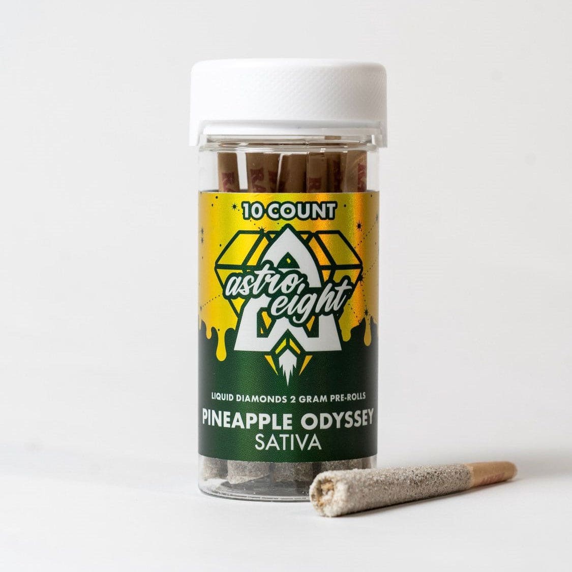 Astro Eight THC-A Liquid Diamond Pre-Rolls - Pineapple Odyssey