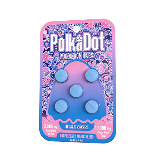 Polkadot Mushroom Tabs - Blue Razz