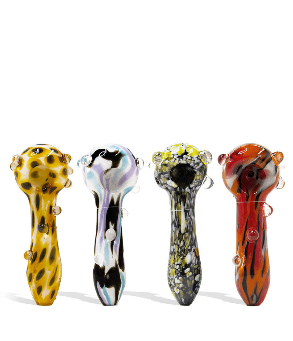 Empire Glassworks Assorted Psychedelic Spoon Hand Pipe 4pk glass hand pipe on white background