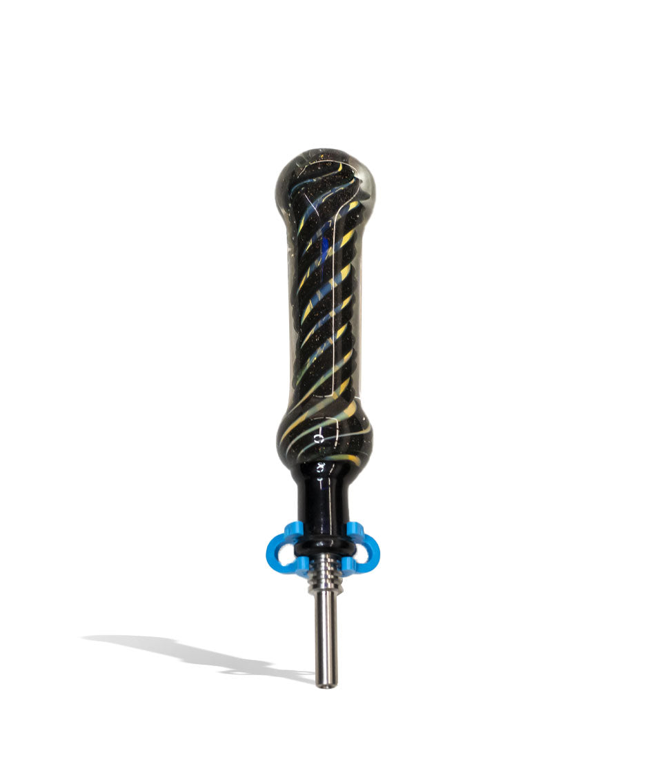 Black Top and Full Body Dicro Nectar Collector with 10mm Stainless Steel Tip nectar collector concentrate on white background