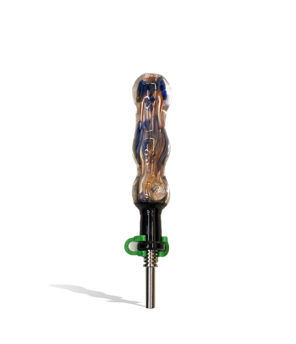 Black Top and Gold Body Nectar Collector with 10mm Stainless Steel Tip nectar collector concentrate on white background