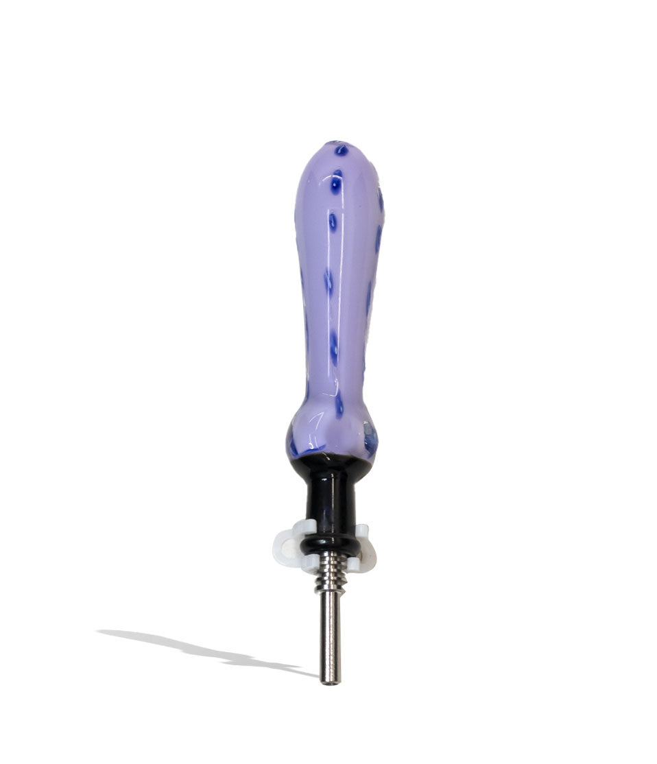 Black Topped and Milky Art Body Nectar Collector with 10mm Stainless Steel Tip nectar collector concentrate on white background