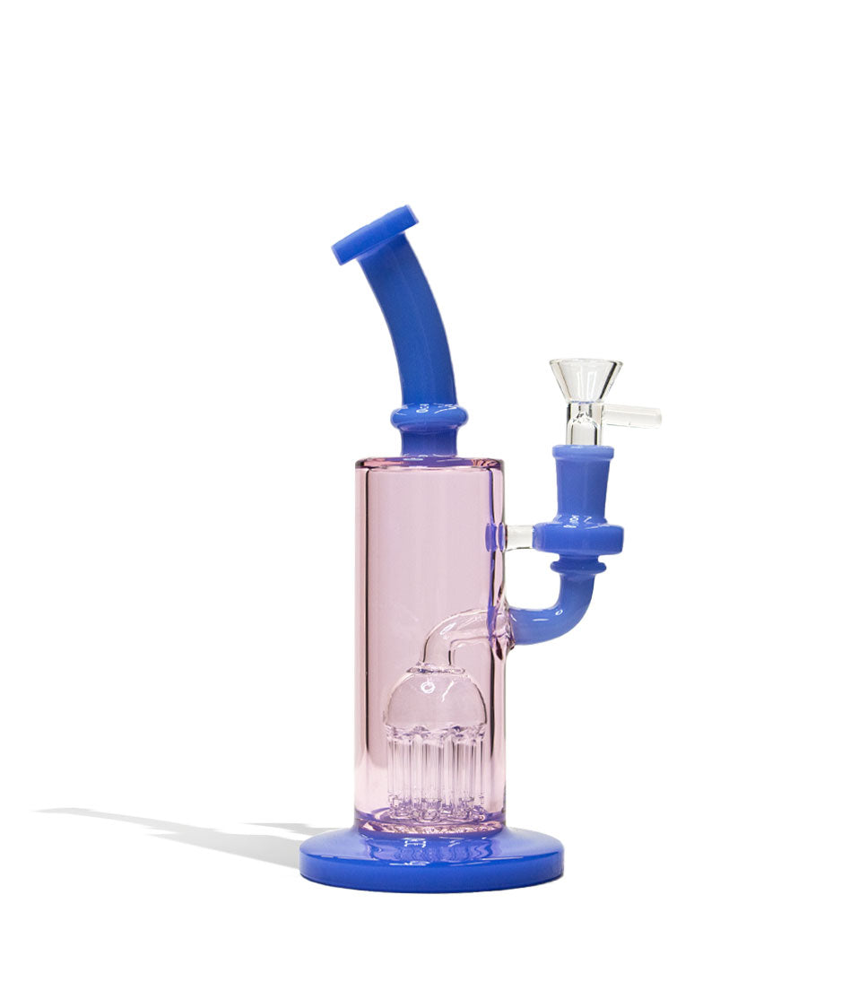 9 inch Dual Colored Water Pipe with 8 Arm Tree Perc glass water pipe bong on white background
